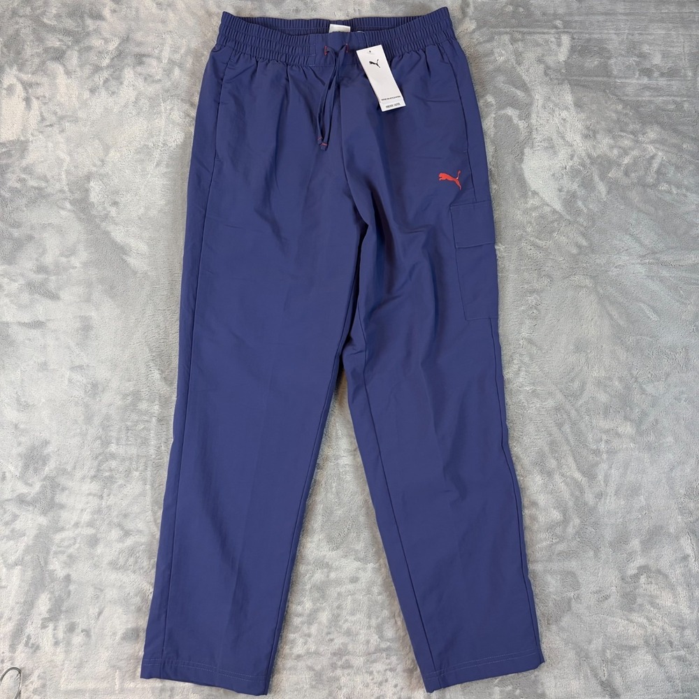 Puma Men's Essentials Woven Cargo Pants Size Medium 686493 46 Blue Crystal NEW!